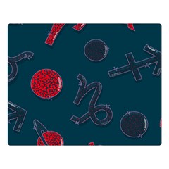 Zodiac Signs Planets Blue Red Space Double Sided Flano Blanket (large)  by Mariart