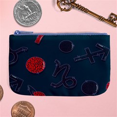 Zodiac Signs Planets Blue Red Space Large Coin Purse by Mariart