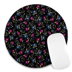 Floral Pattern Round Mousepads by ValentinaDesign