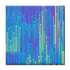 Vertical Behance Line Polka Dot Blue Green Purple Tile Coasters