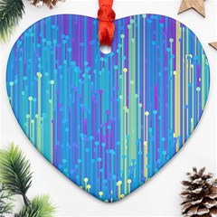 Vertical Behance Line Polka Dot Blue Green Purple Ornament (heart) by Mariart