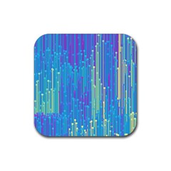 Vertical Behance Line Polka Dot Blue Green Purple Rubber Coaster (square)  by Mariart