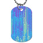 Vertical Behance Line Polka Dot Blue Green Purple Dog Tag (One Side) Front