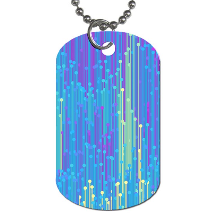 Vertical Behance Line Polka Dot Blue Green Purple Dog Tag (One Side)