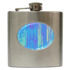 Vertical Behance Line Polka Dot Blue Green Purple Hip Flask (6 Oz) by Mariart