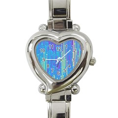 Vertical Behance Line Polka Dot Blue Green Purple Heart Italian Charm Watch