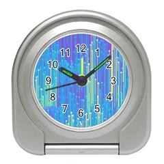 Vertical Behance Line Polka Dot Blue Green Purple Travel Alarm Clocks by Mariart