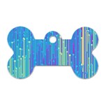 Vertical Behance Line Polka Dot Blue Green Purple Dog Tag Bone (One Side) Front