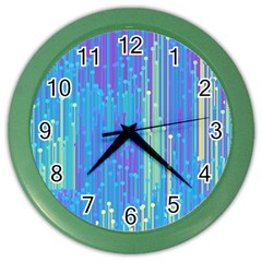 Vertical Behance Line Polka Dot Blue Green Purple Color Wall Clocks by Mariart