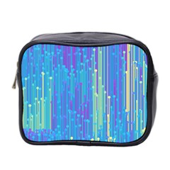 Vertical Behance Line Polka Dot Blue Green Purple Mini Toiletries Bag 2-side by Mariart