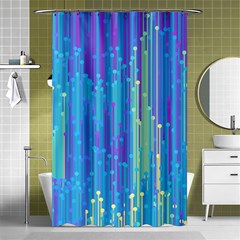 Vertical Behance Line Polka Dot Blue Green Purple Shower Curtain 48  X 72  (small)  by Mariart