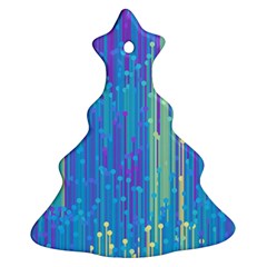 Vertical Behance Line Polka Dot Blue Green Purple Christmas Tree Ornament (two Sides) by Mariart