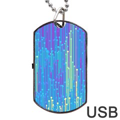 Vertical Behance Line Polka Dot Blue Green Purple Dog Tag Usb Flash (two Sides) by Mariart