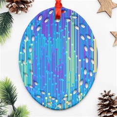 Vertical Behance Line Polka Dot Blue Green Purple Oval Filigree Ornament (two Sides) by Mariart