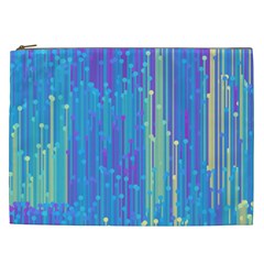 Vertical Behance Line Polka Dot Blue Green Purple Cosmetic Bag (xxl)  by Mariart