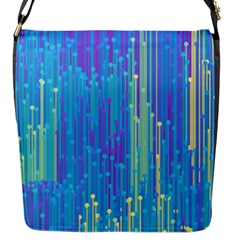 Vertical Behance Line Polka Dot Blue Green Purple Flap Messenger Bag (s)