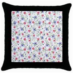 Floral pattern Throw Pillow Case (Black) Front