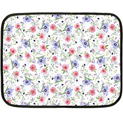 Floral Pattern Double Sided Fleece Blanket (mini)  by ValentinaDesign