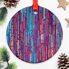 Vertical Behance Line Polka Dot Blue Green Purple Red Blue Black Ornament (round)