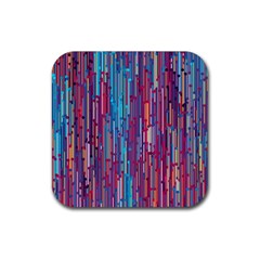 Vertical Behance Line Polka Dot Blue Green Purple Red Blue Black Rubber Coaster (Square) 