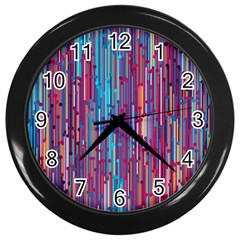 Vertical Behance Line Polka Dot Blue Green Purple Red Blue Black Wall Clocks (black) by Mariart