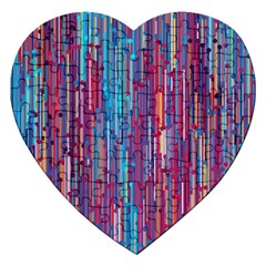 Vertical Behance Line Polka Dot Blue Green Purple Red Blue Black Jigsaw Puzzle (Heart)