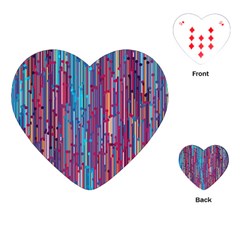 Vertical Behance Line Polka Dot Blue Green Purple Red Blue Black Playing Cards (heart) 