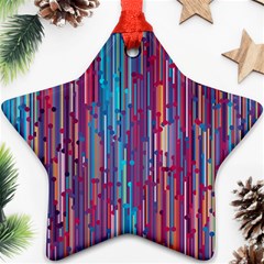 Vertical Behance Line Polka Dot Blue Green Purple Red Blue Black Star Ornament (Two Sides)