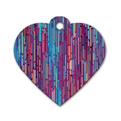 Vertical Behance Line Polka Dot Blue Green Purple Red Blue Black Dog Tag Heart (two Sides) by Mariart