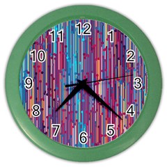 Vertical Behance Line Polka Dot Blue Green Purple Red Blue Black Color Wall Clocks by Mariart