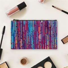 Vertical Behance Line Polka Dot Blue Green Purple Red Blue Black Cosmetic Bag (medium)  by Mariart