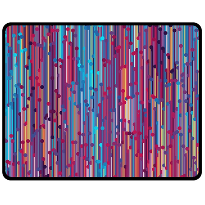 Vertical Behance Line Polka Dot Blue Green Purple Red Blue Black Fleece Blanket (Medium) 