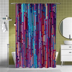 Vertical Behance Line Polka Dot Blue Green Purple Red Blue Black Shower Curtain 48  x 72  (Small) 