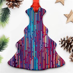 Vertical Behance Line Polka Dot Blue Green Purple Red Blue Black Ornament (Christmas Tree) 