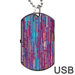 Vertical Behance Line Polka Dot Blue Green Purple Red Blue Black Dog Tag Usb Flash (one Side) by Mariart