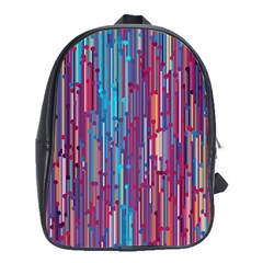 Vertical Behance Line Polka Dot Blue Green Purple Red Blue Black School Bags (xl)  by Mariart