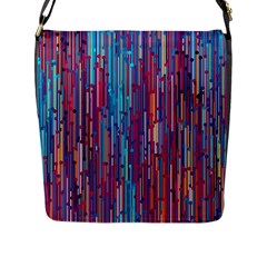 Vertical Behance Line Polka Dot Blue Green Purple Red Blue Black Flap Messenger Bag (l)  by Mariart