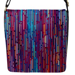 Vertical Behance Line Polka Dot Blue Green Purple Red Blue Black Flap Messenger Bag (S)