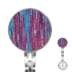 Vertical Behance Line Polka Dot Blue Green Purple Red Blue Black Stainless Steel Nurses Watch