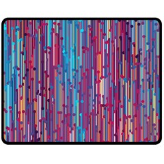 Vertical Behance Line Polka Dot Blue Green Purple Red Blue Black Double Sided Fleece Blanket (Medium) 