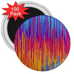 Vertical Behance Line Polka Dot Blue Red Orange 3  Magnets (100 Pack)