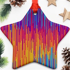 Vertical Behance Line Polka Dot Blue Red Orange Star Ornament (two Sides) by Mariart