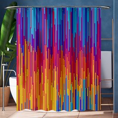 Vertical Behance Line Polka Dot Blue Red Orange Shower Curtain 60  X 72  (medium)  by Mariart