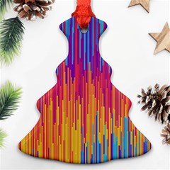 Vertical Behance Line Polka Dot Blue Red Orange Ornament (christmas Tree)  by Mariart