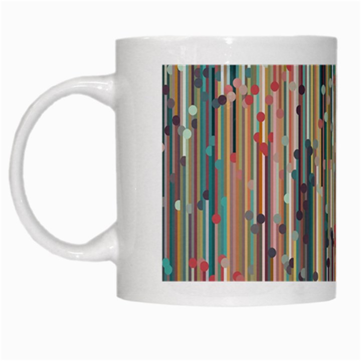 Vertical Behance Line Polka Dot Grey Blue Brown White Mugs