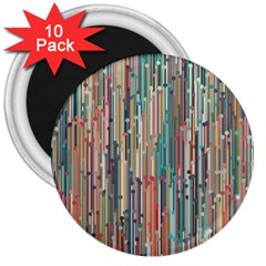 Vertical Behance Line Polka Dot Grey Blue Brown 3  Magnets (10 Pack)  by Mariart