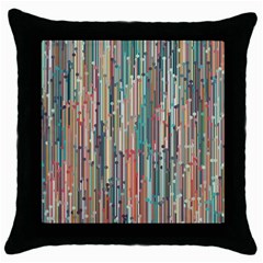 Vertical Behance Line Polka Dot Grey Blue Brown Throw Pillow Case (black) by Mariart