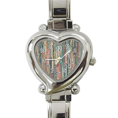 Vertical Behance Line Polka Dot Grey Blue Brown Heart Italian Charm Watch by Mariart