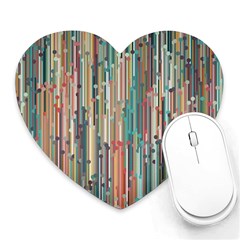 Vertical Behance Line Polka Dot Grey Blue Brown Heart Mousepads by Mariart