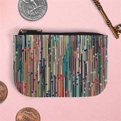 Vertical Behance Line Polka Dot Grey Blue Brown Mini Coin Purses